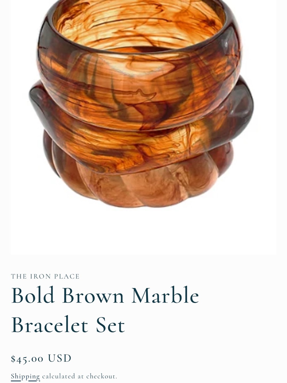 Bold Brown Marble Bracelet Set